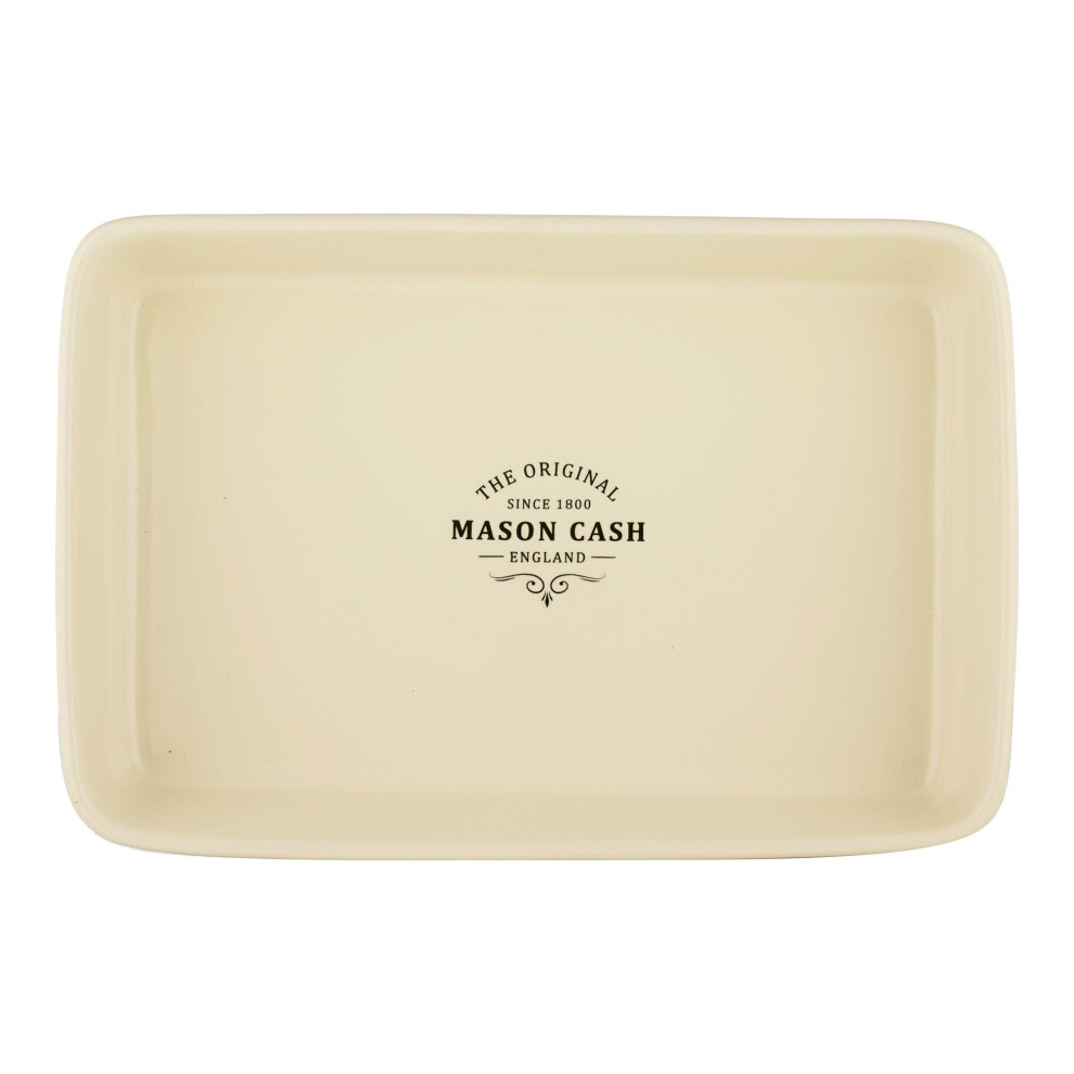12" Mason Cash Rectangular Pie Ceramic Roasting Baking Oven Dish Bakeware
