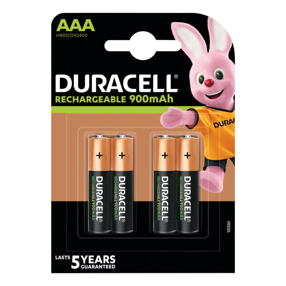 Duracell Stay Charged Rechargeable AAA NiMH 750mAh Batteries Pack of 4 8136 DU09023