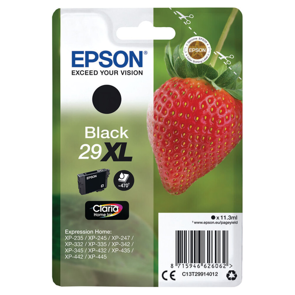 Epson 29XL Black Inkjet Cartridge C13T29914012 EP62606