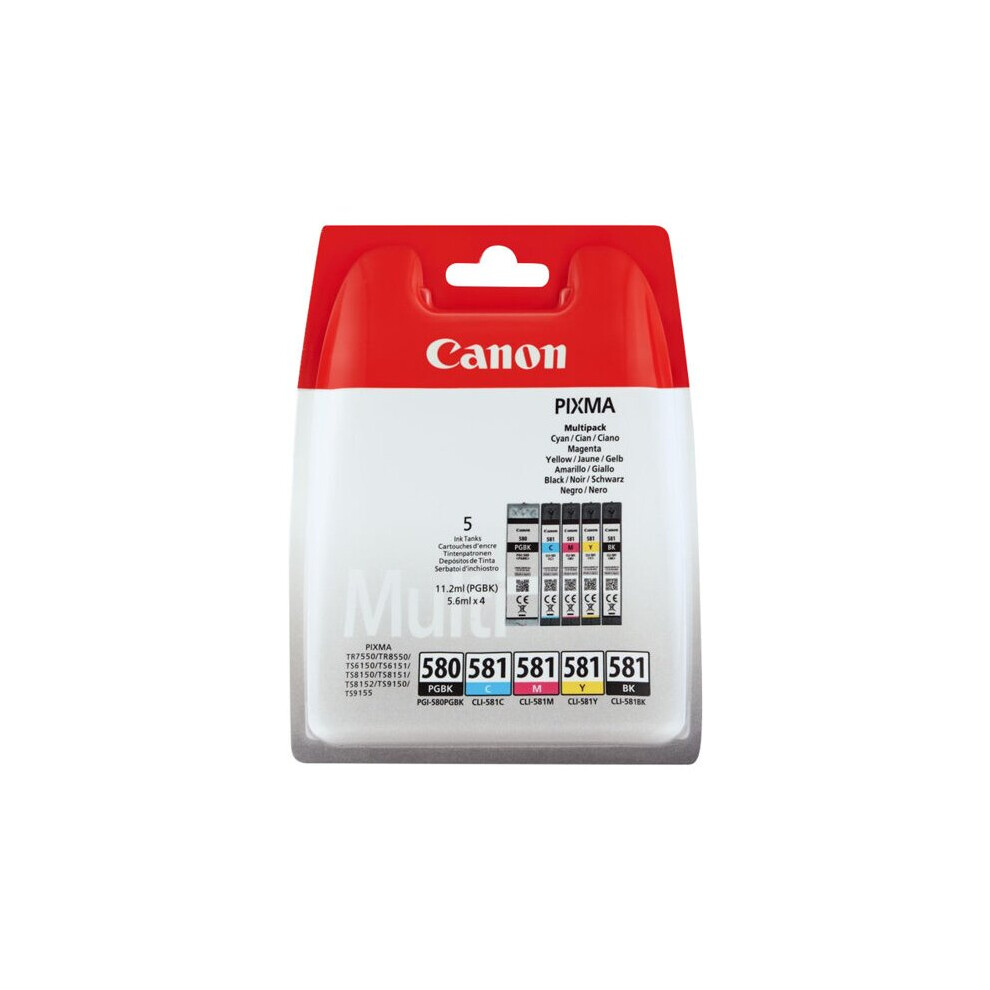 Canon PGI-580 PGBK/CLI-581 CMYBK Multipack 5-pack blackyellowcyanmagenta origina 2078C005