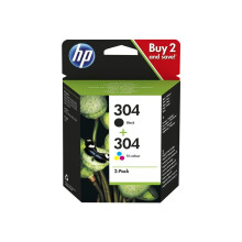HP 304 2-pack colour cyanmagentayellowpigmented black original ink cartridge 3JB05AE