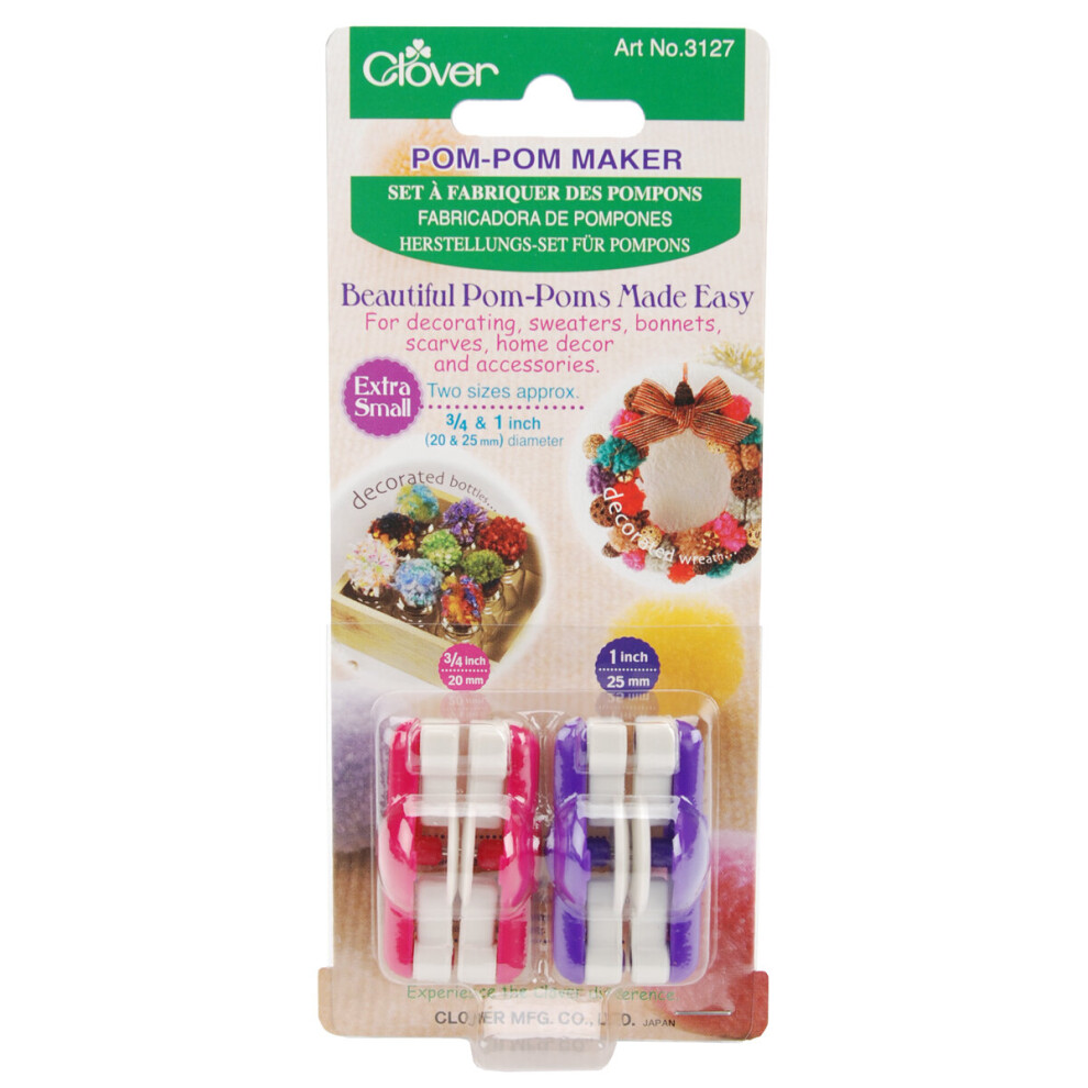 Clover Pom-Pom Makers Extra Small-.75" & 1" 2/Pkg -3127