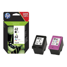 HP 62 Twin Pack 2-pack colour cyanmagentayellowpigmented black original ink cart N9J71AE
