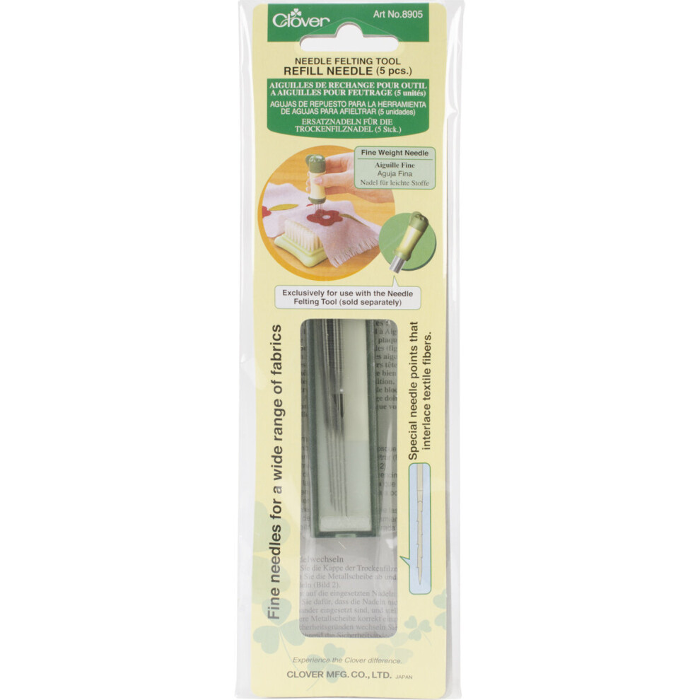 Clover Felting Needle Tool Refill Fine Weight 5/Pkg-8905