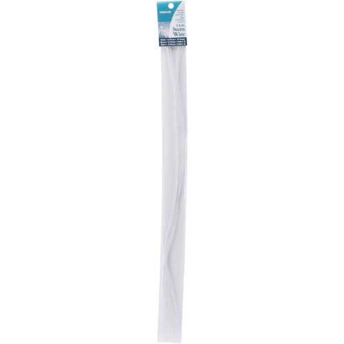 Panacea Cloth Covered Stem Wire 32 Gauge 18" 12/Pkg-White 593218