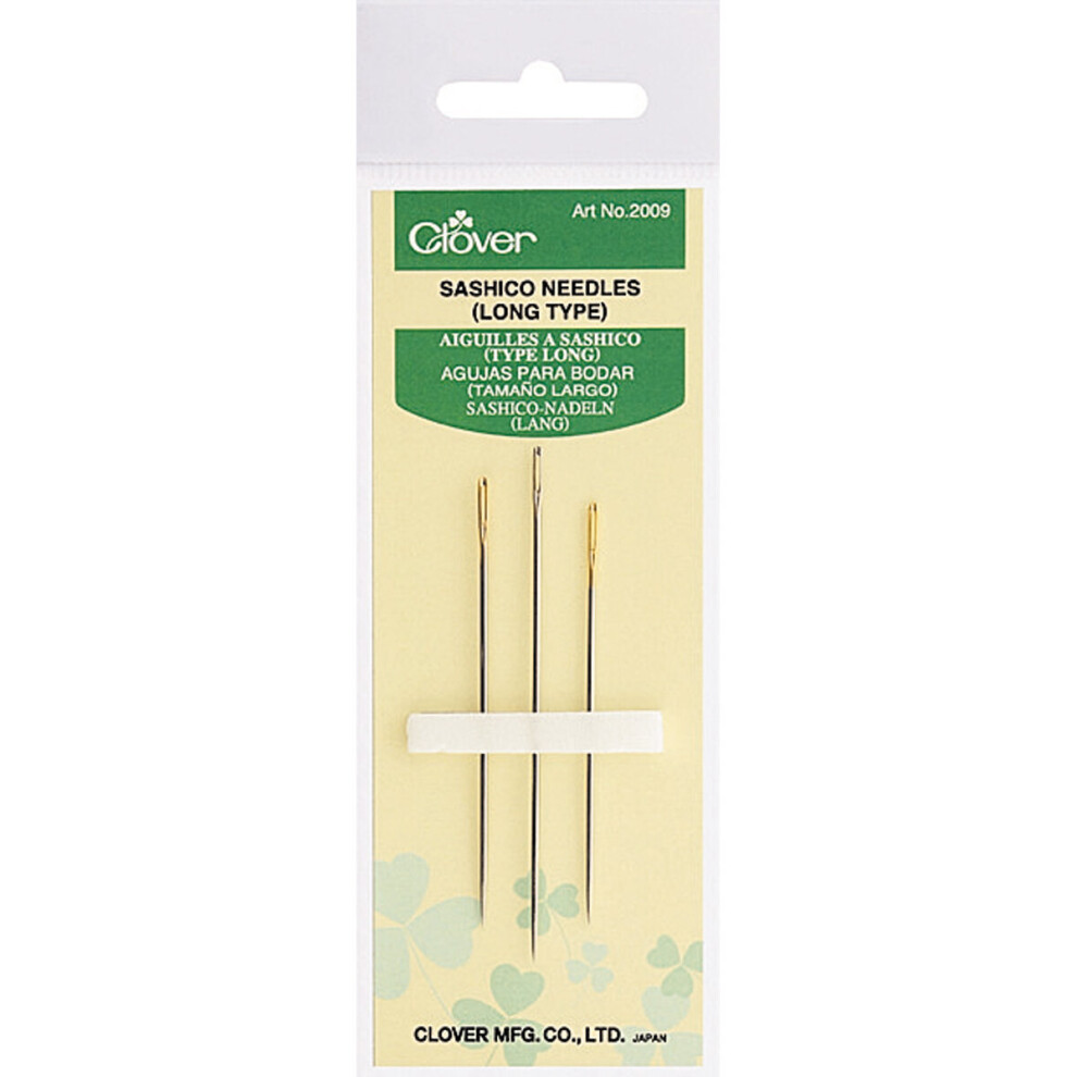 Clover Sashico Needles Long-Assorted Sizes 3/Pkg -2009C