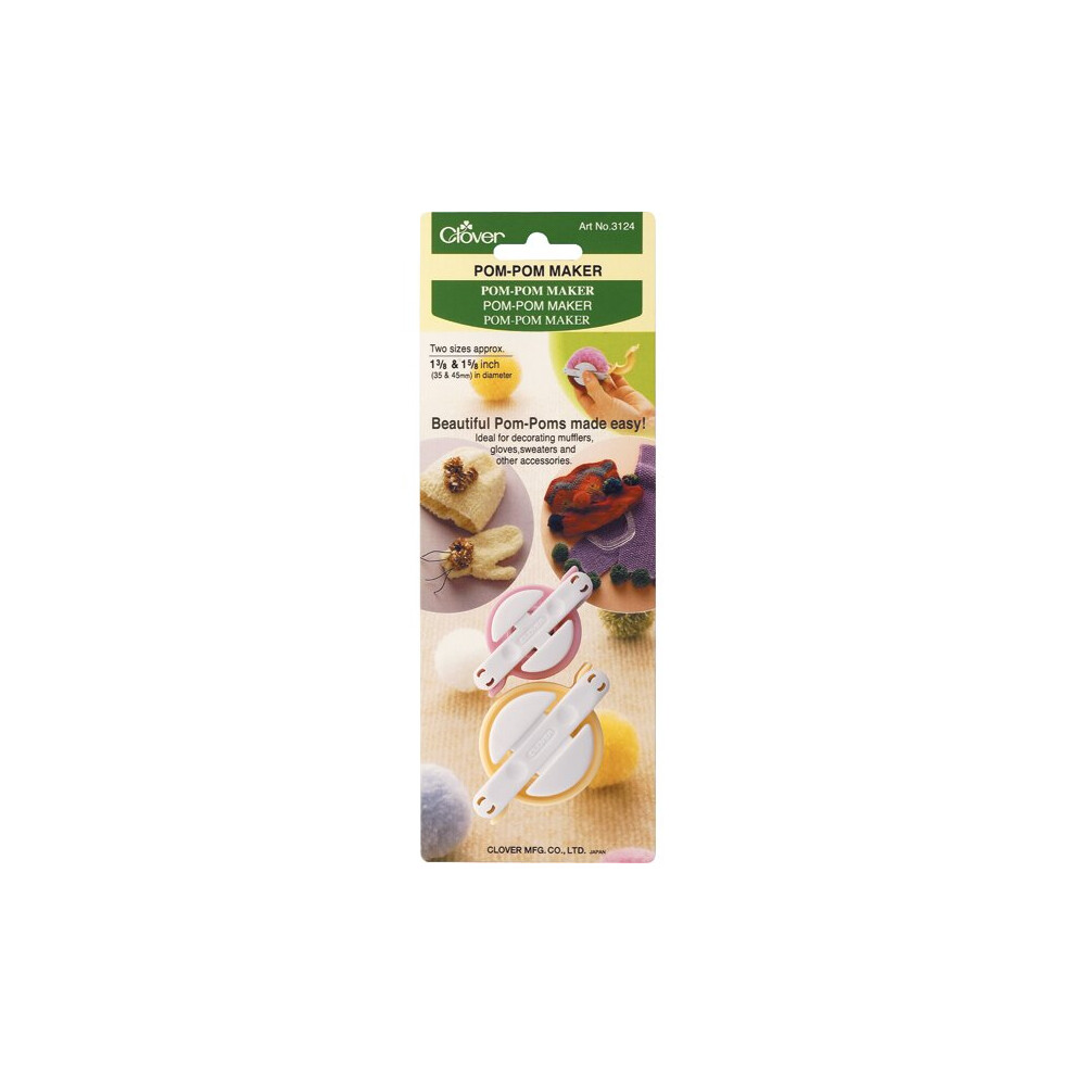 Clover Pom-Pom Makers Small-1.375" & 1.625" 2/Pkg -3124
