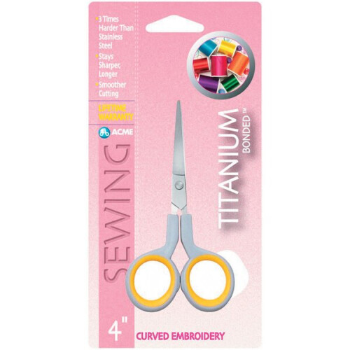 Acme Westcott Titanium Curved Embroidery Scissors 4"-13865