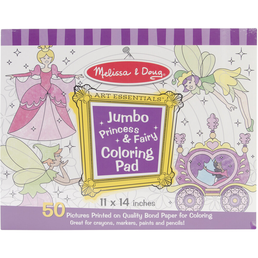 Melissa & Doug Jumbo Coloring Pad 11"X14" 50 Pages-Princess & Fairy MD4263