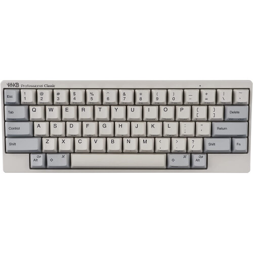 HHKB Classic Keyboard, Printed Keycaps, Professional Mechanical 60% Keyboard, Compact, USB-C (White)