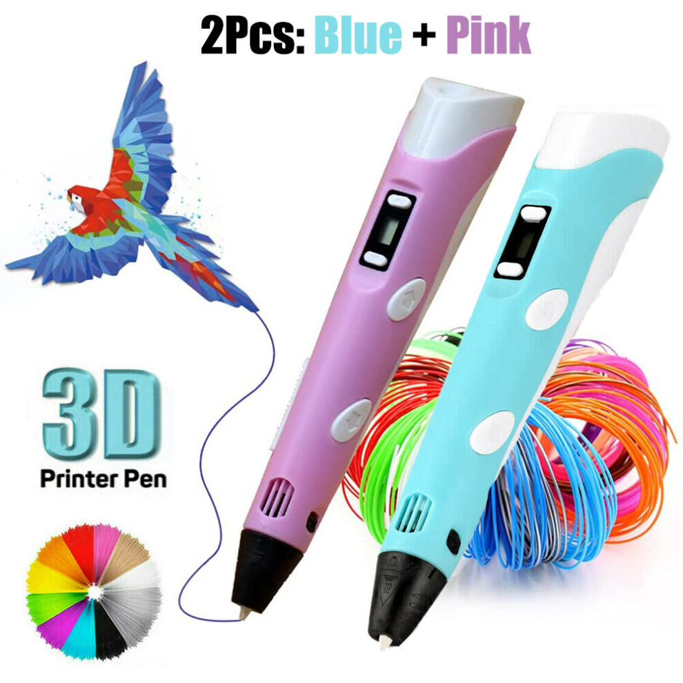 2Pcs 3D Printing Pen, 3D Doodler Pen with 36m PLA ABS Filament Toys