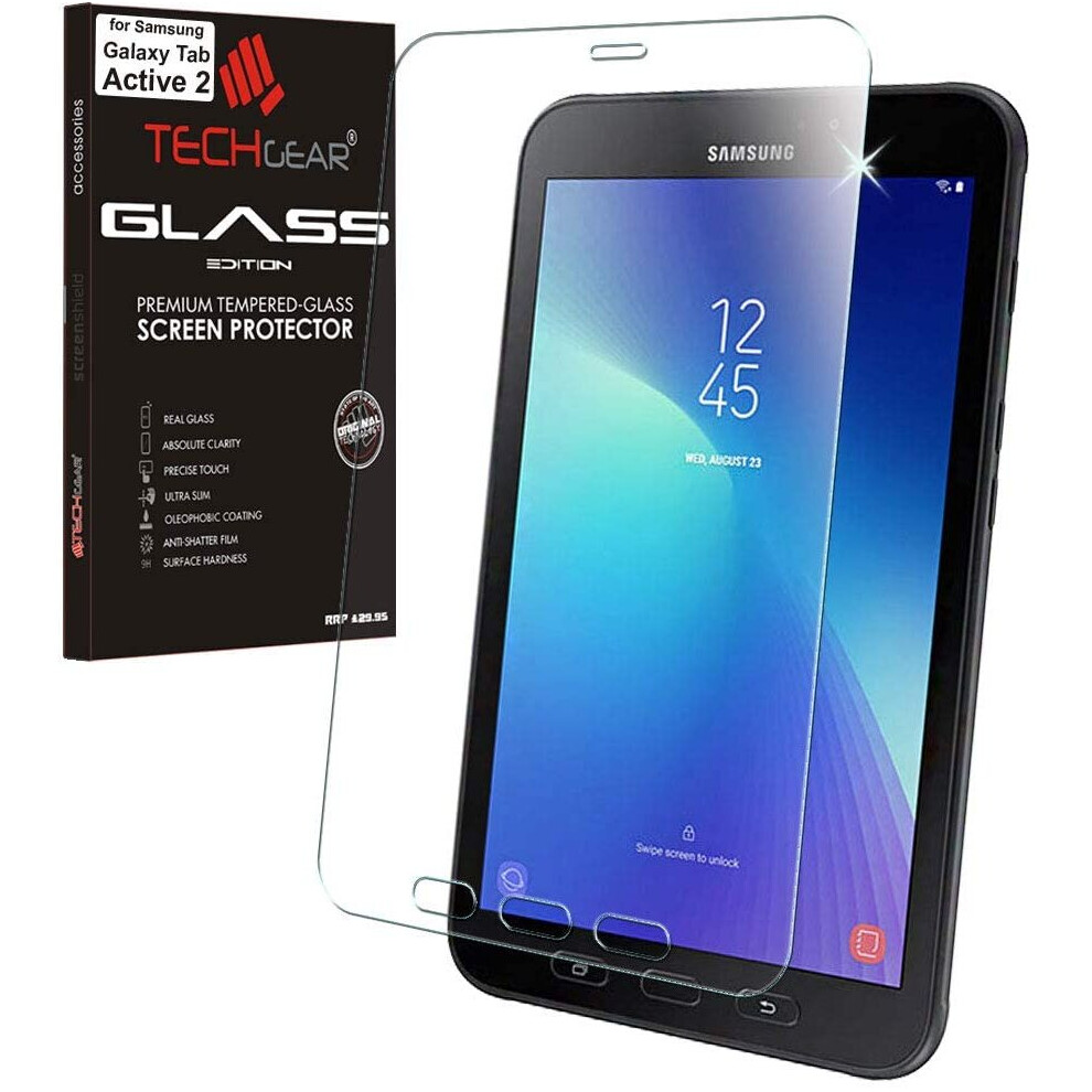 Techgear Glass Edition Screen Protector Designed For Samsung Galaxy Tab Active 2 8.0" (Sm-T390 / Sm-T395), Tempered Glass...