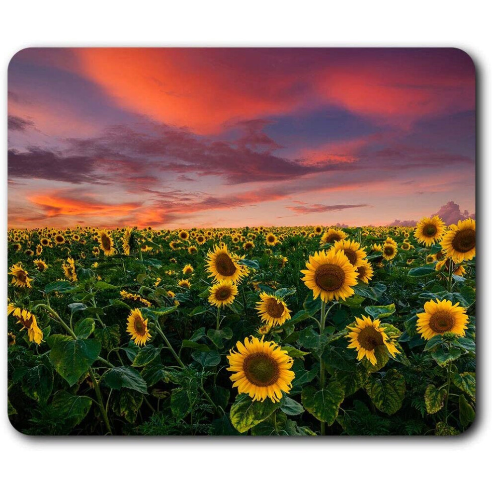 Sunflowers Field Sunset Flowers Mouse Mat Pad Computer Pc Laptop Gaming Office Home Desk Accessory Gadget 14370 7625998667788