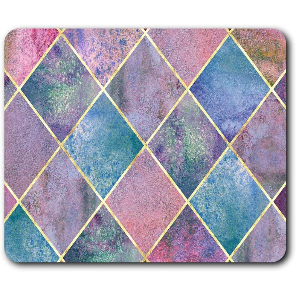Argyle Abstract Art Deco Mouse Mat Pad Computer Pc Laptop Gaming Office Home Desk Accessory Gadget 3051 Pink 7625998912802