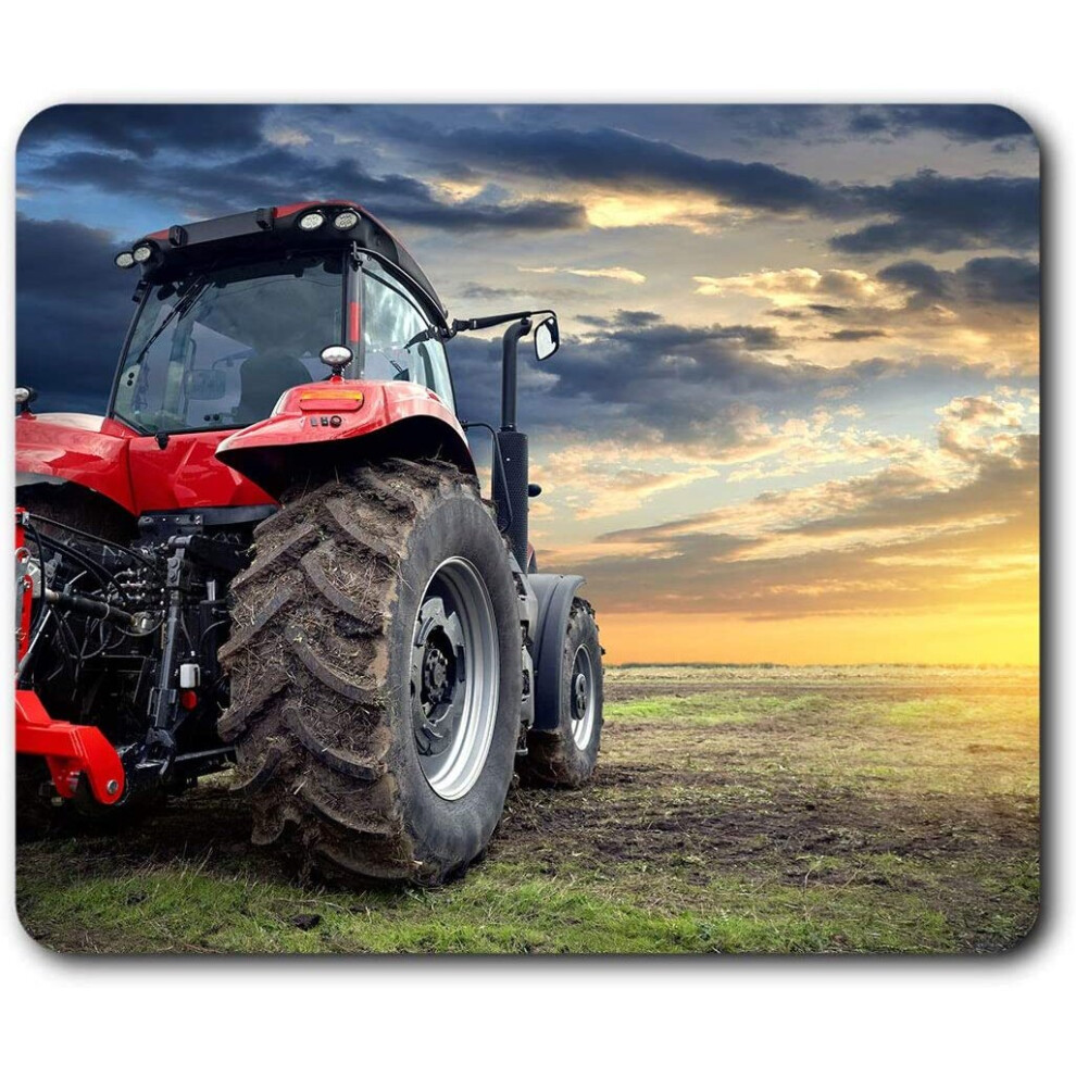 Tractor Sunrise Farmer Farm Mouse Mat Pad Computer Pc Laptop Gaming Office Home Desk Accessory Gadget 24623 Red 7625999404191