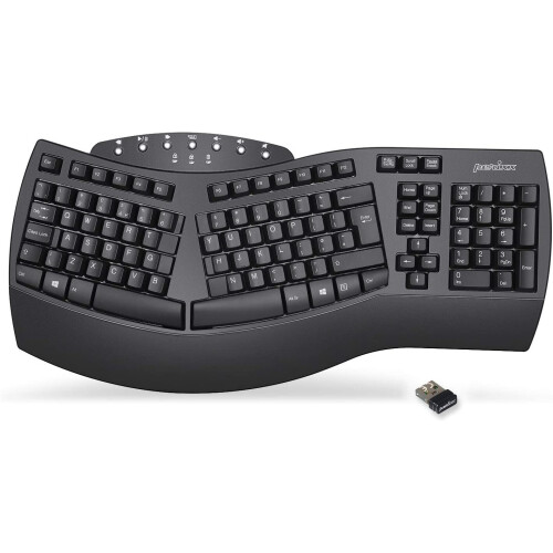 Perixx PERIBOARD-612 Wireless Ergonomic Split Keyboard with Dual Mode 2.4G and Bluetooth Features, Compatible with Windows 10...