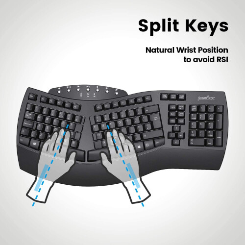 Perixx PERIBOARD-612 Wireless Ergonomic Split Keyboard with Dual Mode 2.4G and Bluetooth Features, Compatible with Windows 10... 1
