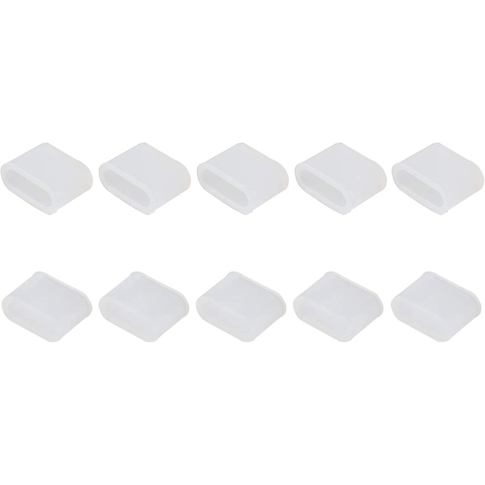 Futheda 10Pcs Silicone Usb 3.1 Type C Male Interface Port Plug Cover Stopper Anti Dust Cap Protector Clear 786592054040