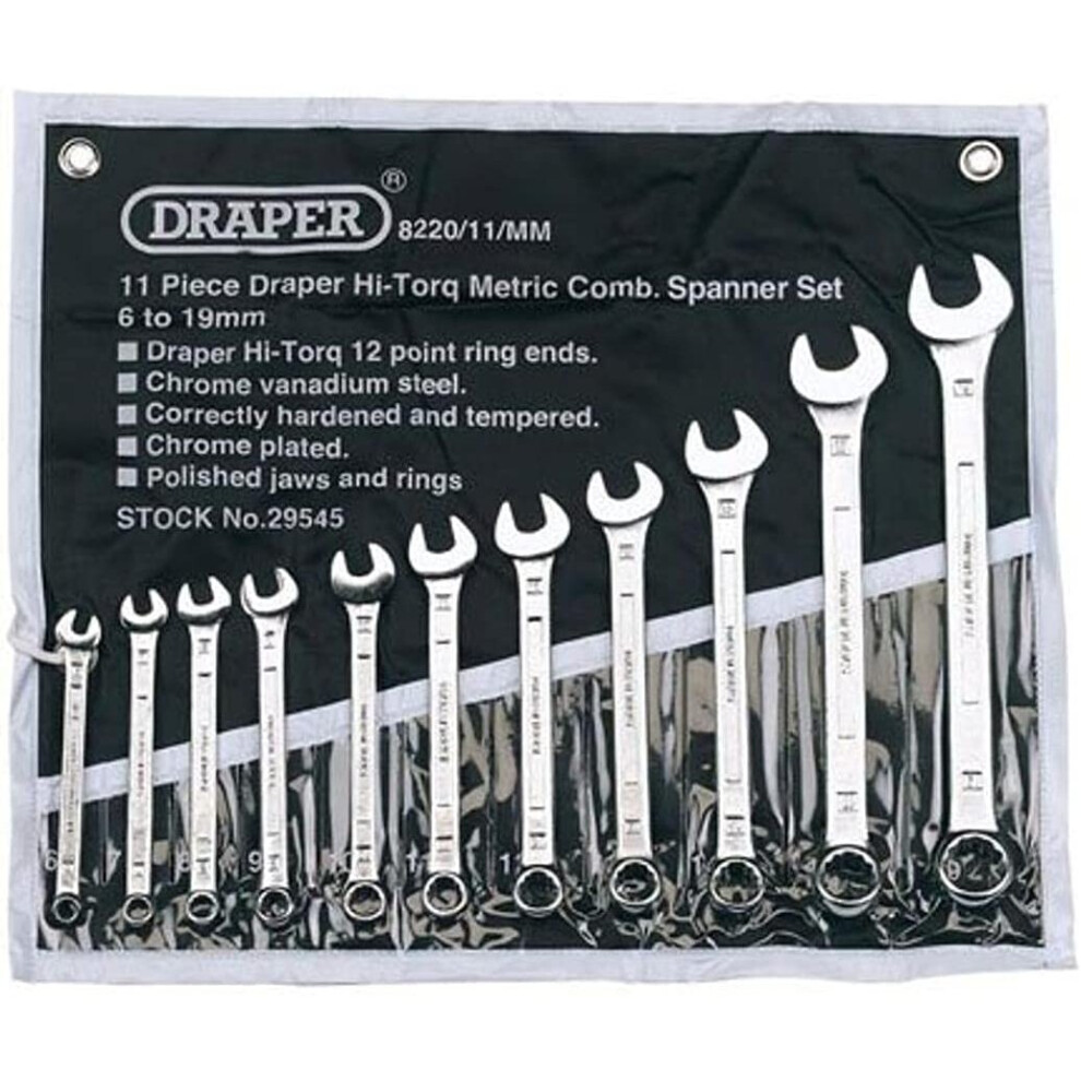 Draper 29545 Metric Combination Spanner Set, 11 Pieces