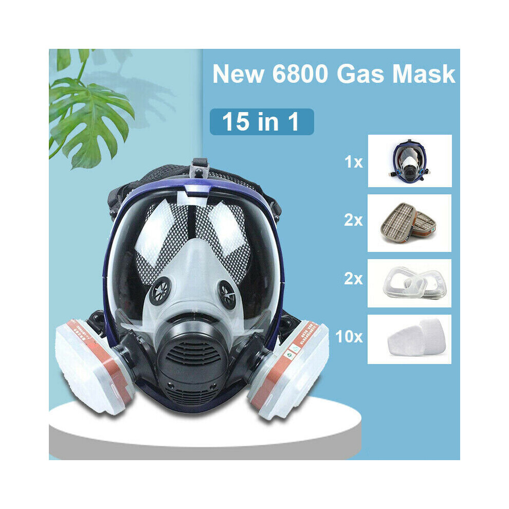 6800 Spray Painting Mask 15In1 Full Face Chemical Gas Vapor Respirator 9183850378473