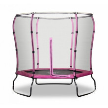 (Pink) Rebo 4.5ft Safe Jump Trampoline With HALO Safety Enclosure - 2 Colours