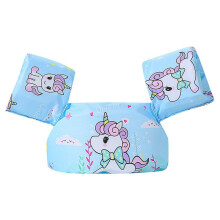 (Blue Bow Horse) Kids Life Jacket Toddler Swim Arm Vest Cartoon Pattern Swimming Equipment
