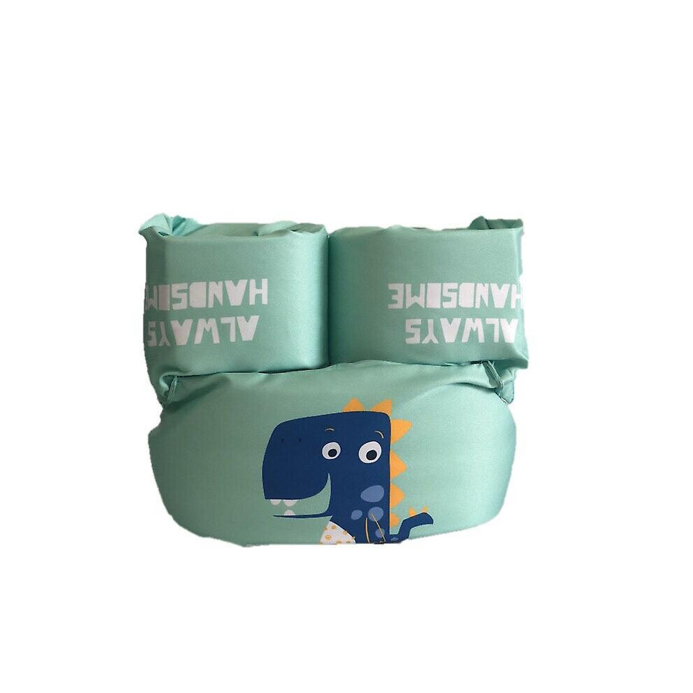 (Green Dinosaur) Kids Life Jacket Toddler Swim Arm Vest Cartoon Pattern Swimming Equipment
