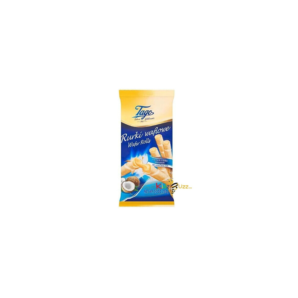 Tago Crispy Wafer Roll With Coconut X3 (Pack Of 3) Cream 150G
