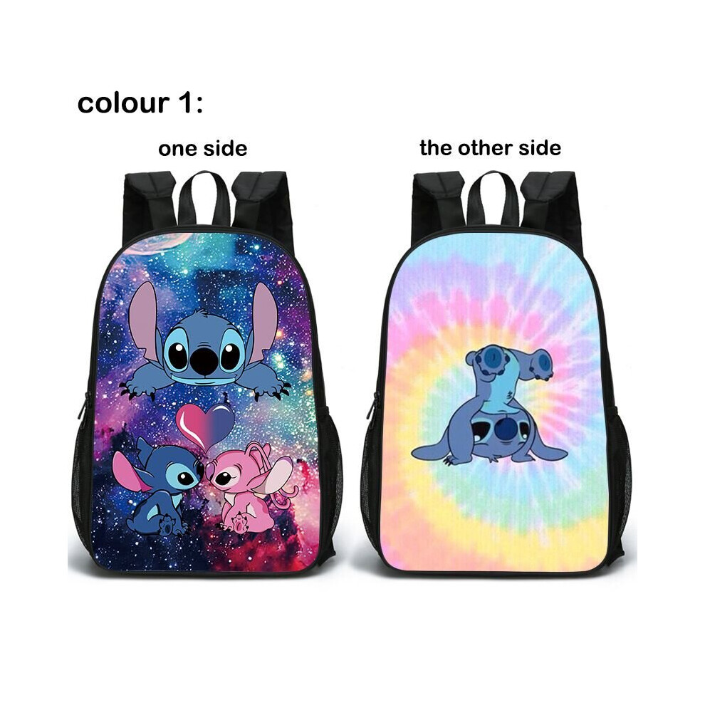 Disney Stitch Anime Cartoon Kids Backpack Boys Girls School Bags