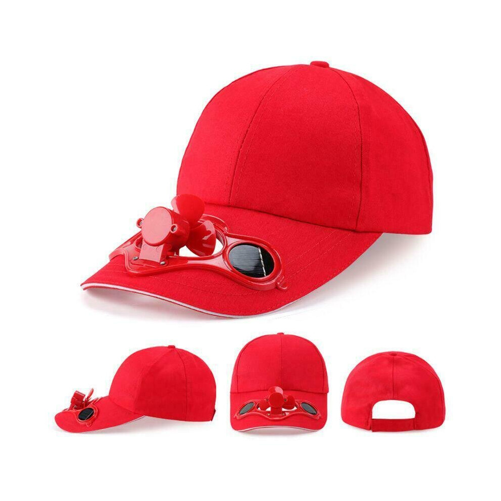 (RED HAT) summer sun hat solar fan cap peaked cap