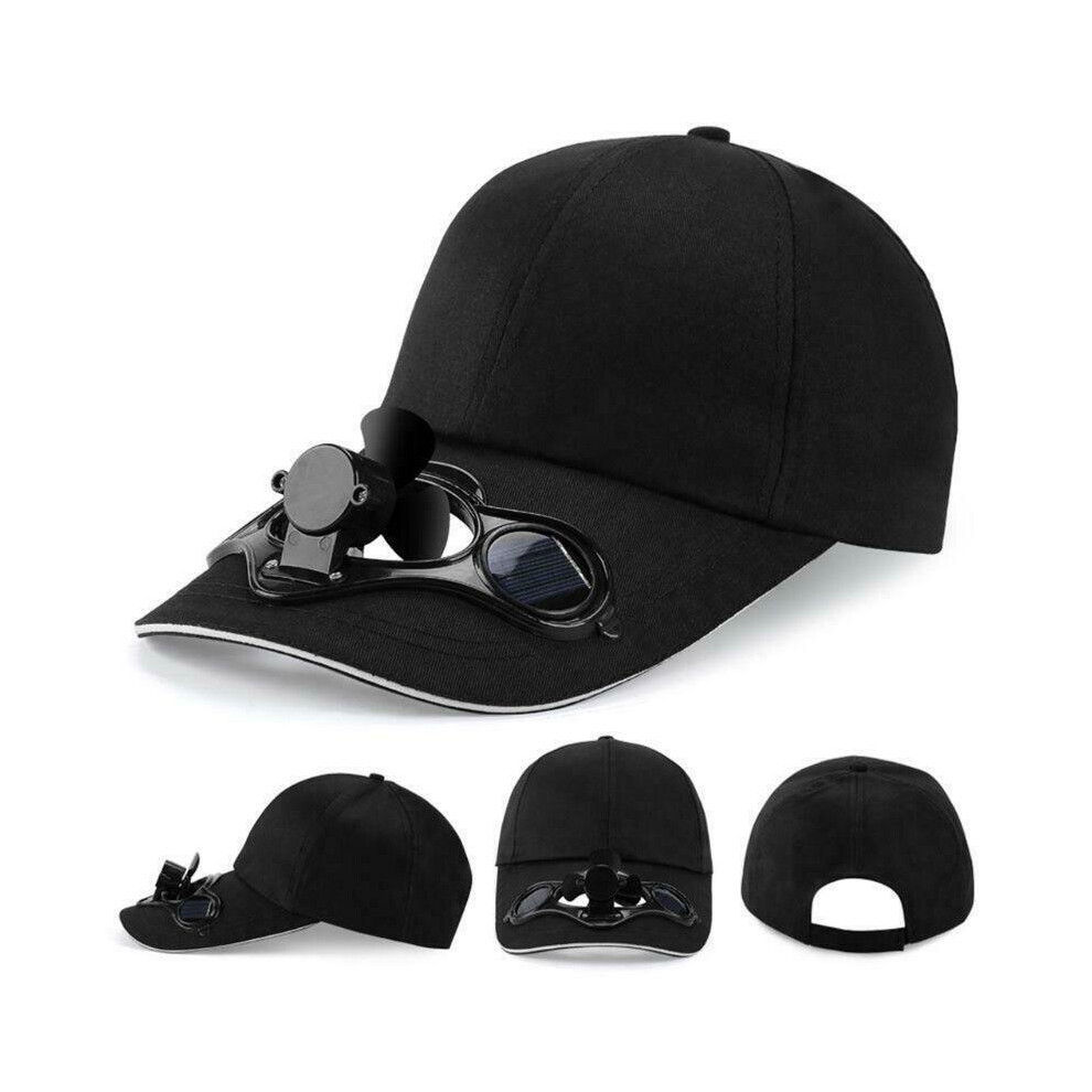 (BLACK HAT) summer sun hat solar fan cap peaked cap