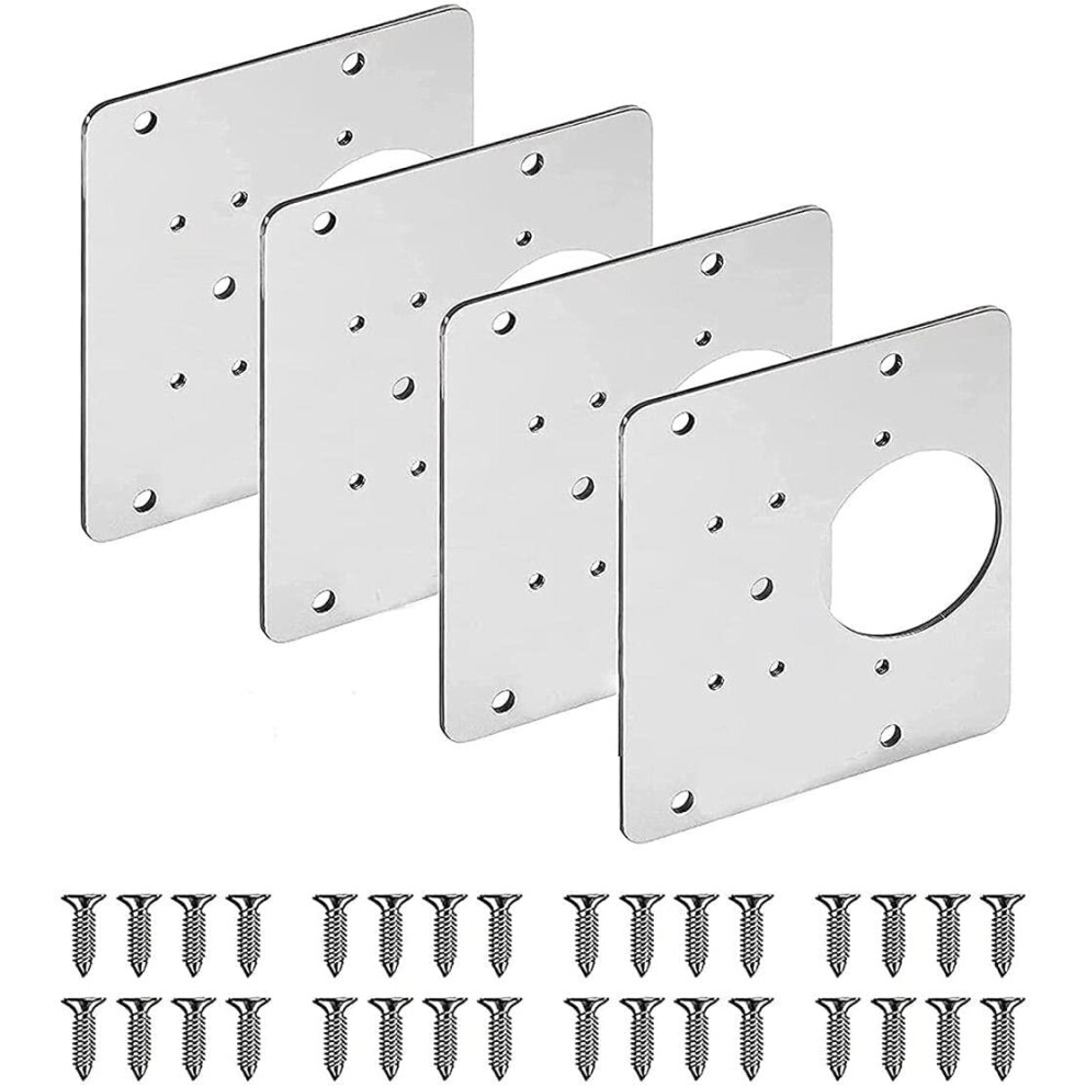 (4 Brackets With Screws) Hinge Repair Plate Stainless Steel Kitchen Cabinet Cupboard Door Fixing Bracket 5060063957203