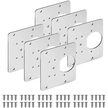(6 Brackets with Screws) Hinge Repair Plate Stainless Steel Kitchen Cabinet Cupboard Door Fixing Bracket