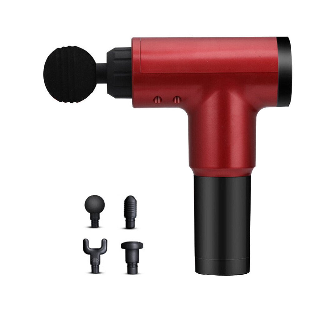 Greenzech (Red, Us Plug) Electric Percussion Massager 6 Speeds Rechargeable Muscle Vibration