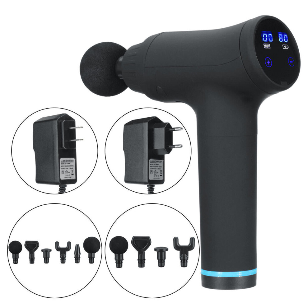 Greenzech (Us Plug) Electric Fascia Massager Rechargeable Lcd Touch Control Silent Percussion