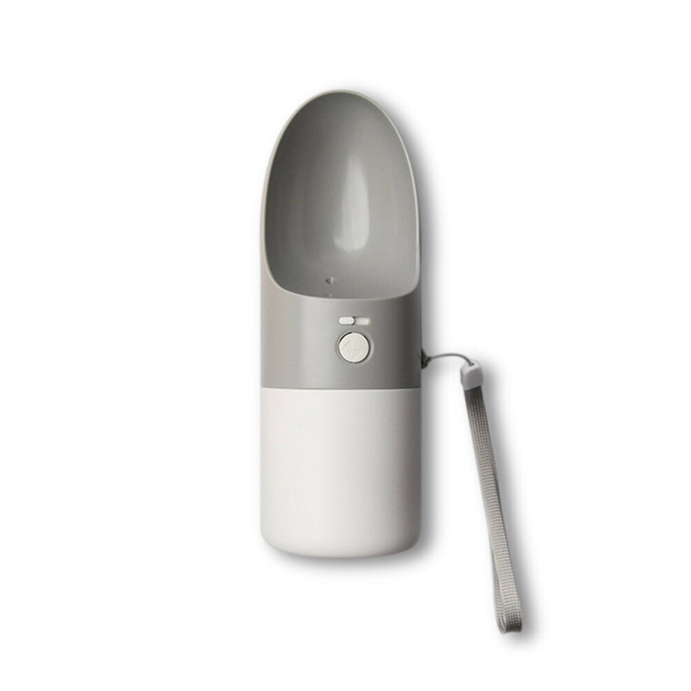 (Grey) Pet Water Cup Portable One-button Lock Dog Cat Outdoor Fashion Travel Water Bottle Dispenser