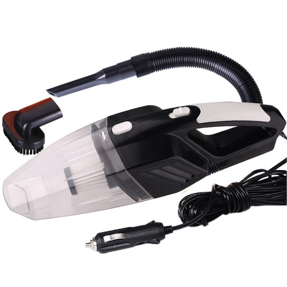 (Black) Portable 120W Car Vacuum Cleaner Household Handheld Perfect Accessories Kit Black 3654657579739