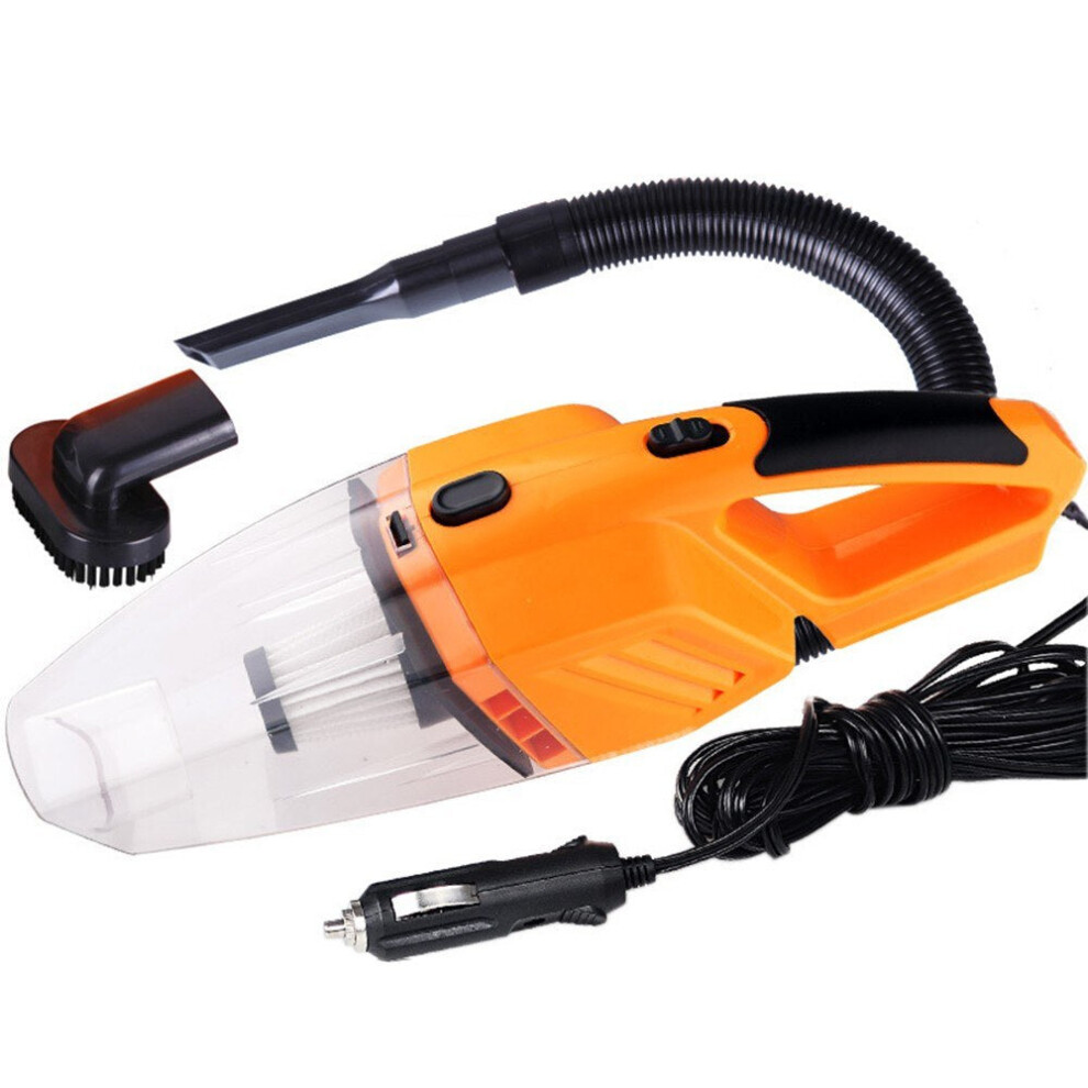 (Orange) Portable 120W Car Vacuum Cleaner Household Handheld Perfect Accessories Kit Orange 3654657579715