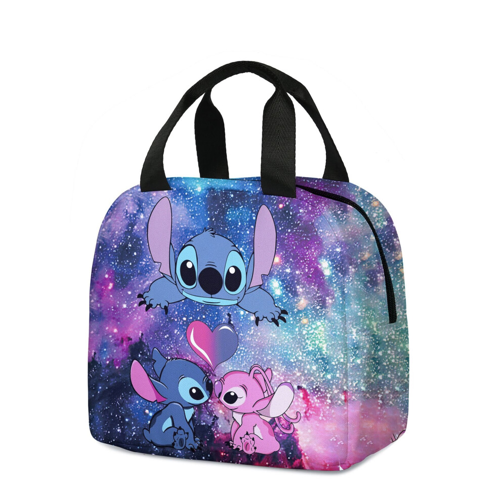 (Mealbag2) Lilo And Stitch Duplex Backpack Schoolbag LaptopTravel Bag And Meal Bag kid