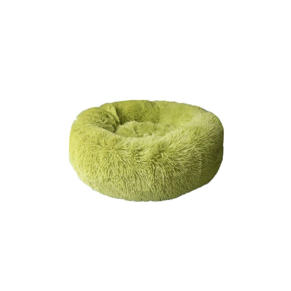 (Green, XS) 40-100cm Pet Supplies Kennel Round Plush Pet Nest Padded Soft Warm For Cat Bed Mat Pad