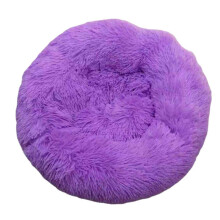(Purple, XS) 40-100cm Pet Supplies Kennel Round Plush Pet Nest Padded Soft Warm For Cat Bed Mat Pad
