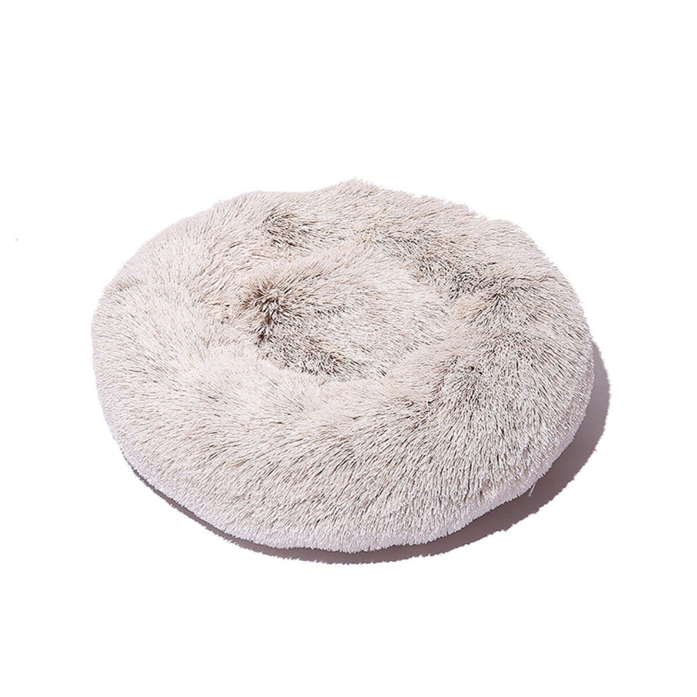 (Grey) 60cm Plush Fluffy Soft Pet Bed for Cats & Dogs Calming Bed Pad Soft Mat Home