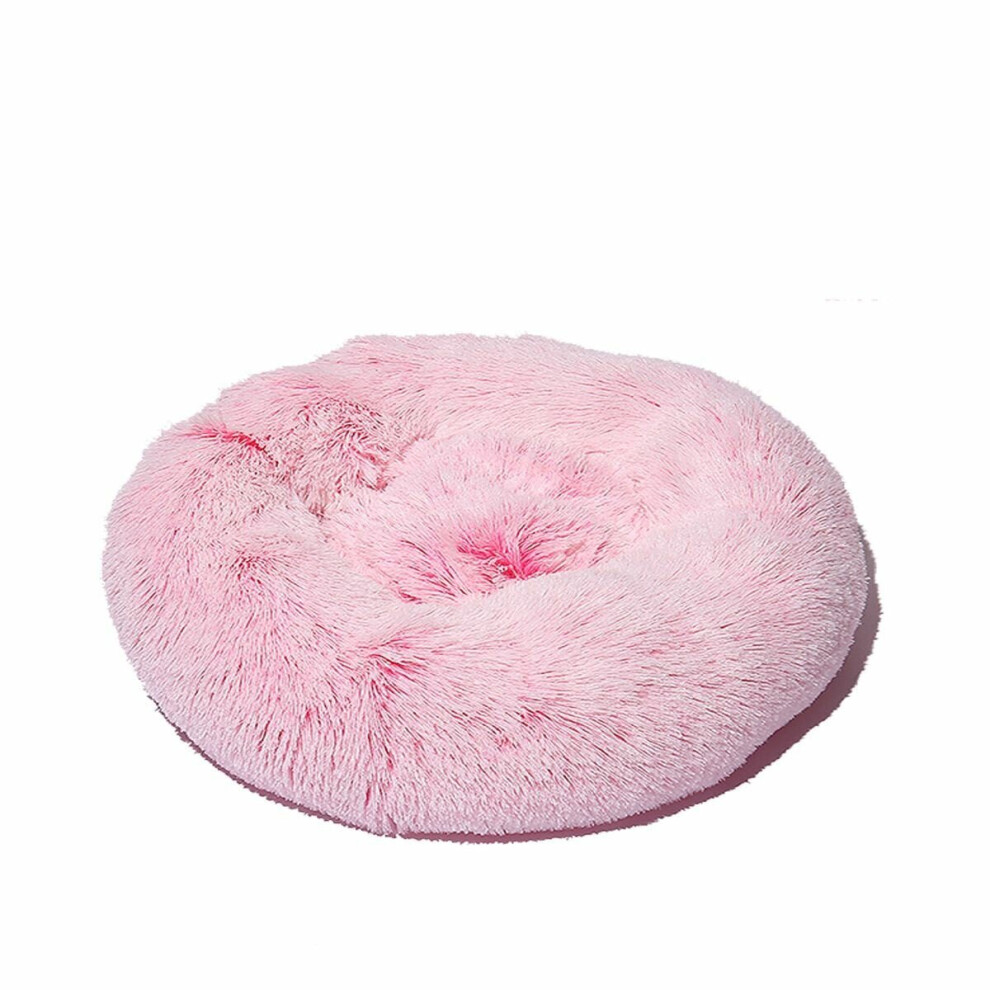 (Pink) 80cm Plush Fluffy Soft Pet Bed for Cats & Dogs Calming Bed Pad Soft Mat Home