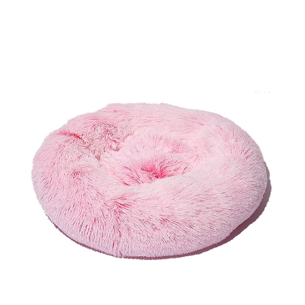 (Pink) 60cm Plush Fluffy Soft Pet Bed for Cats & Dogs Calming Bed Pad Soft Mat Home