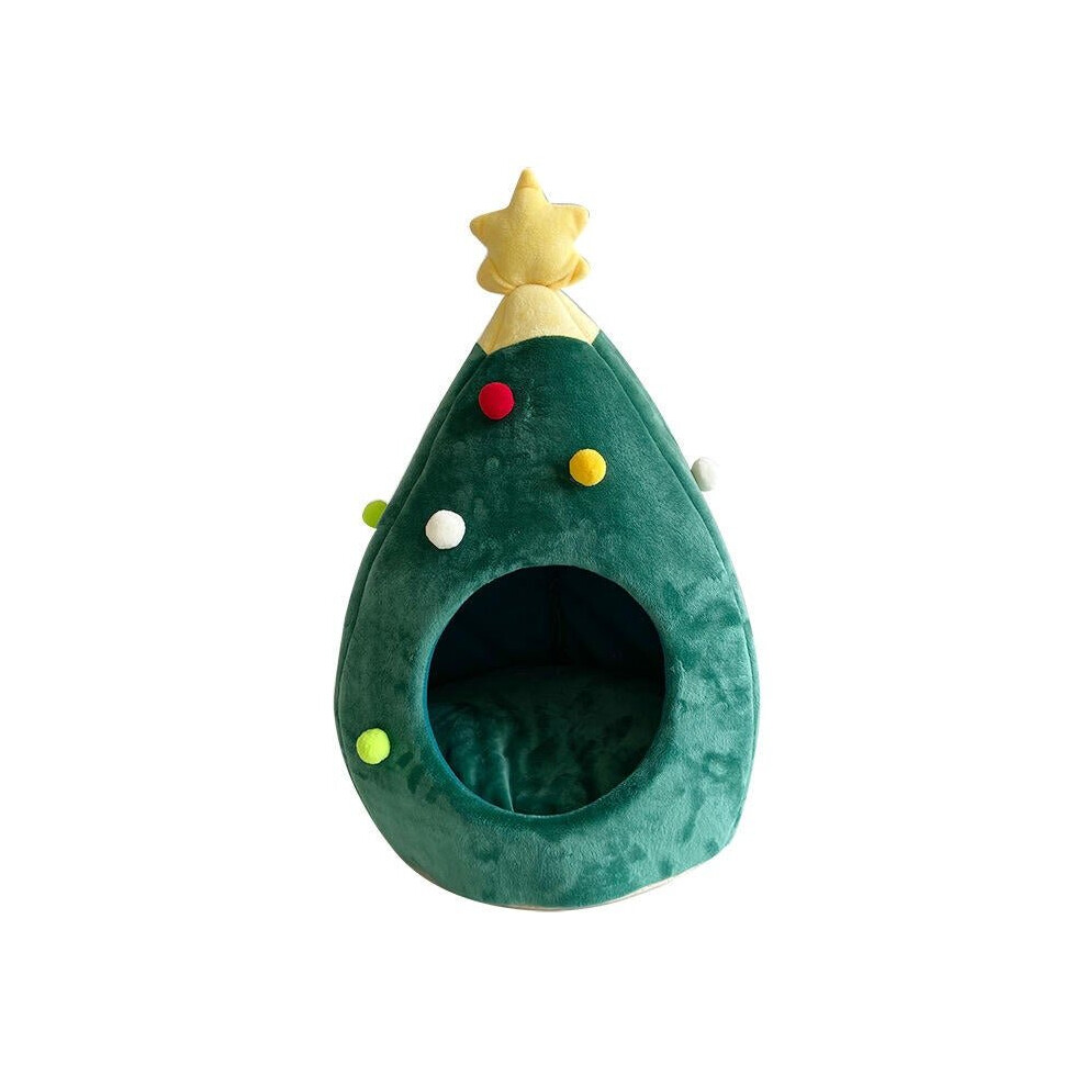 (S) Christmas Tree Cat Litter Kennel Winter Warm Pet Nest Winter Cat House Pet Supplies Pet Bed