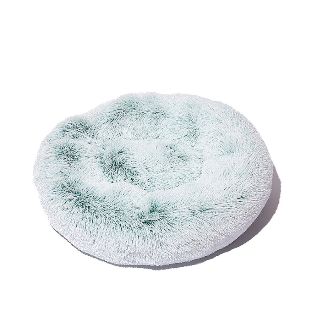 (Green) 50cm Plush Fluffy Soft Pet Bed for Cats Dogs Circular Design Calming Bed