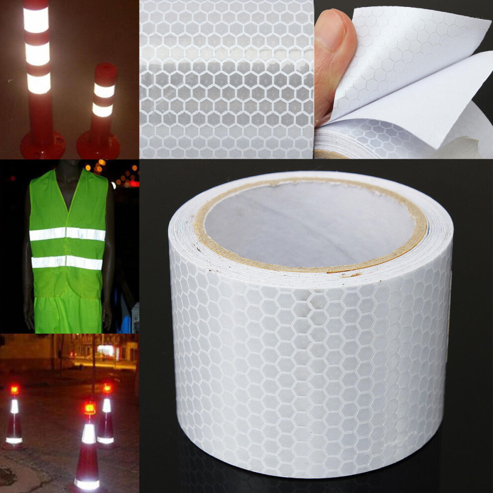 5cm X 3m Silver White Reflective Safety Warning Conspicuity Tape Sticker Film