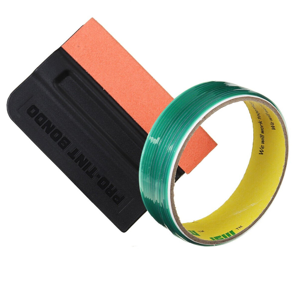 (15M) 10/15m Finish Line Tape Car Film Sticker Trim Cutting Wrap Tool PVC with Squeegee