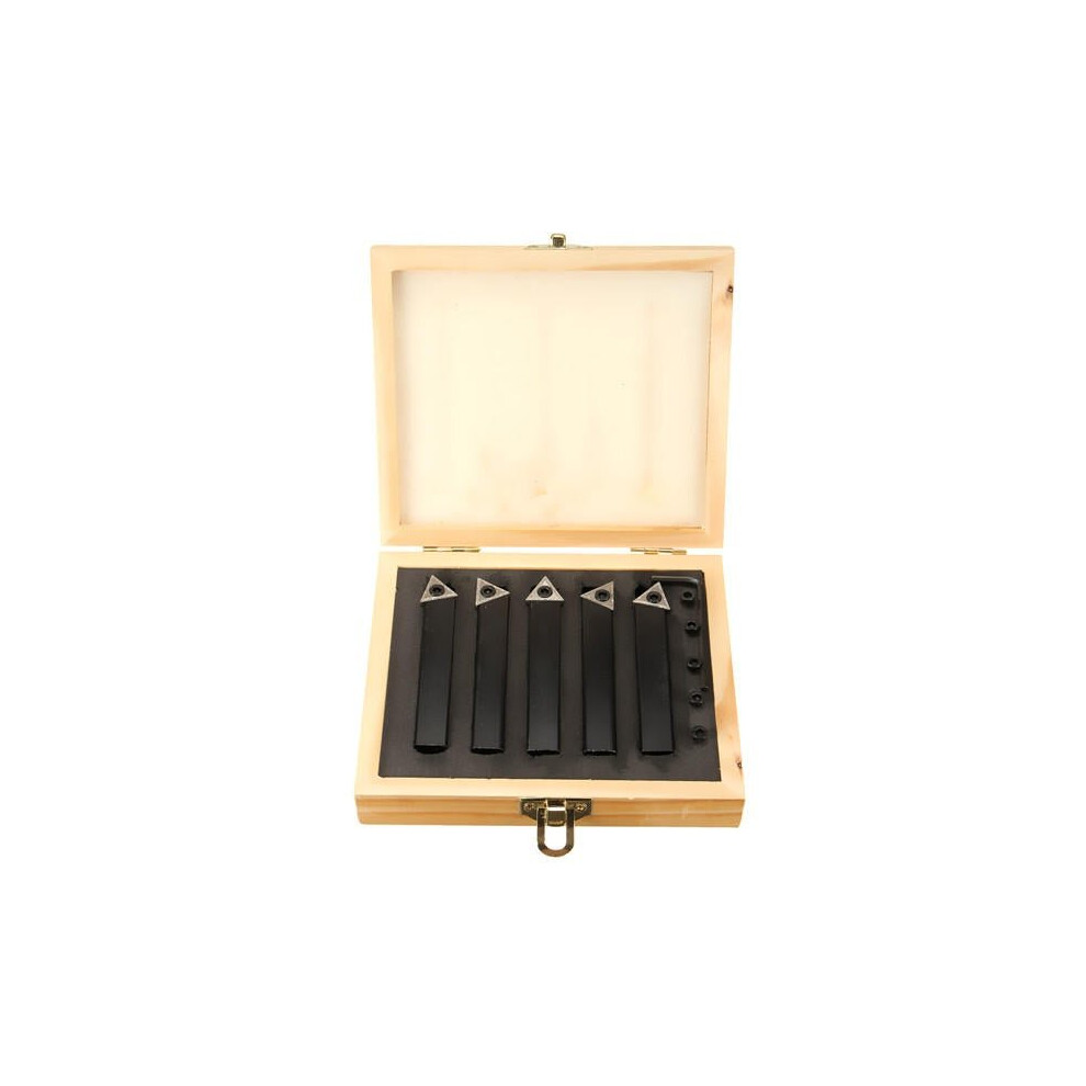 5Pcs 1/2 Inch Shank Indexable Lathe Set Turning Tool Holder For Tcmt16t3 Carbide Insert 3654659380401
