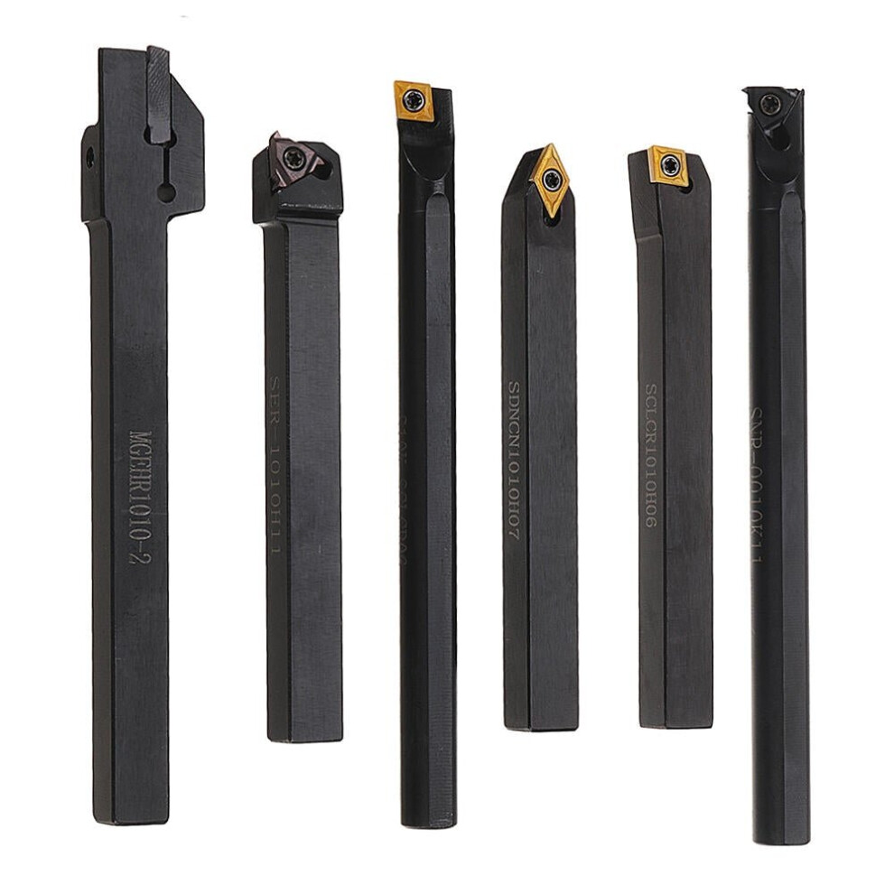 6Pcs 10Mm Shank Lathe Turning Tool Holder Boring Bar Cnc Tools Set With Carbide Inserts And Wrenches 3654659391643